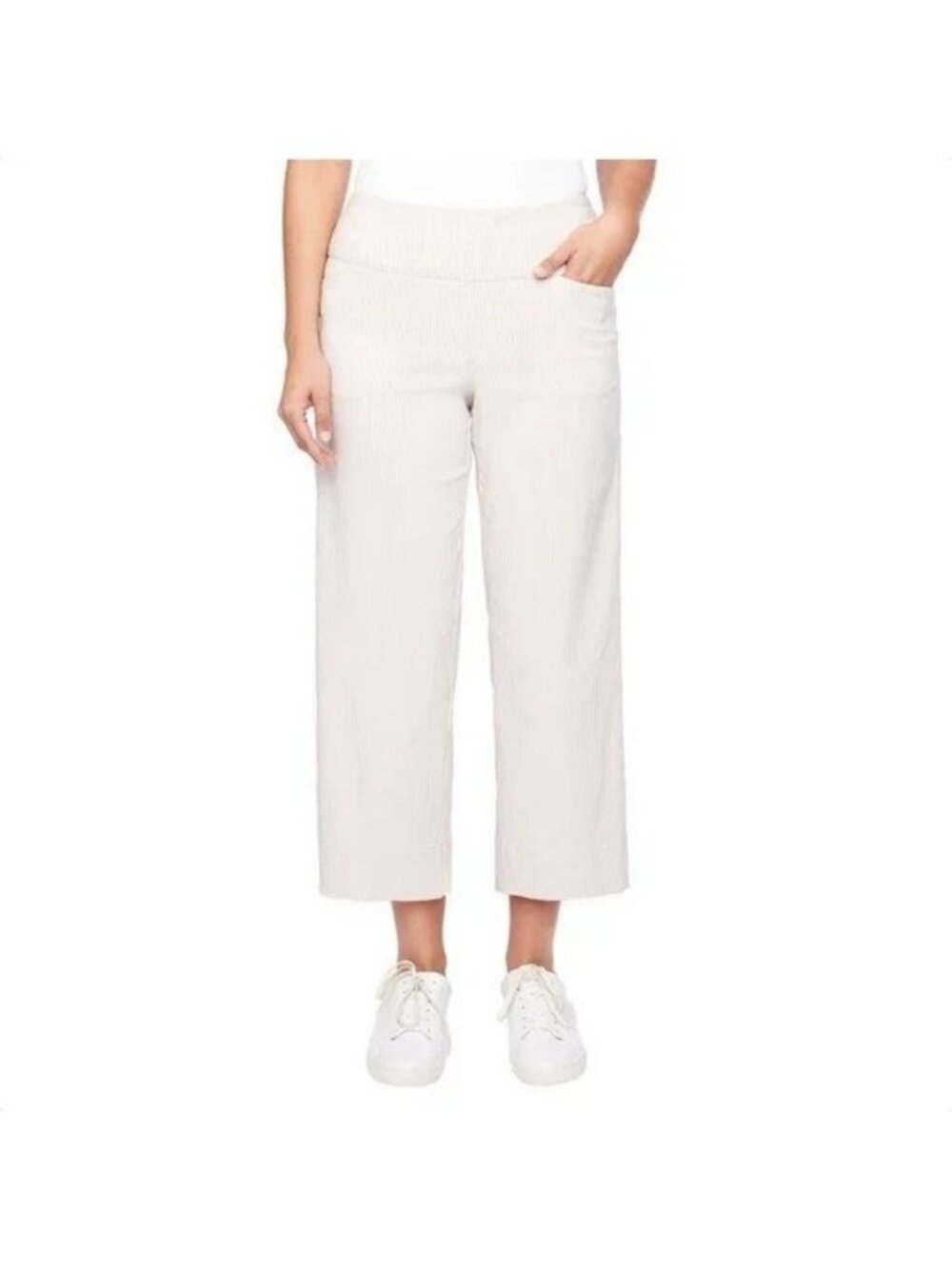 NWT S.C. & Co. Women's S Beige Striped Pull-On Pants Tummy Control B1399